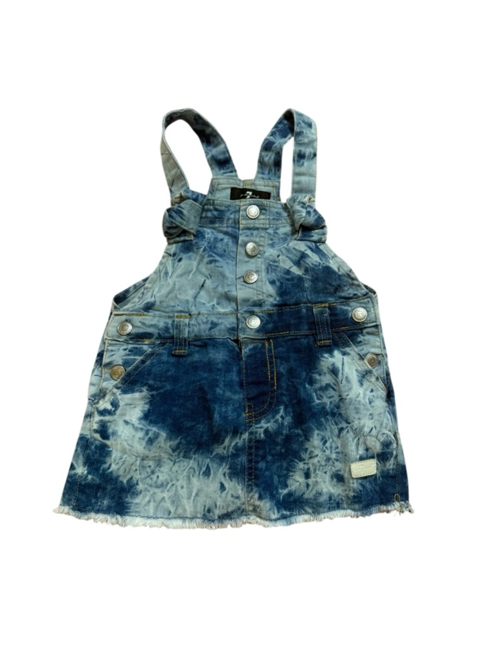 7 for all mankind Kids Tie-Dye Denim Overall dress - Blue